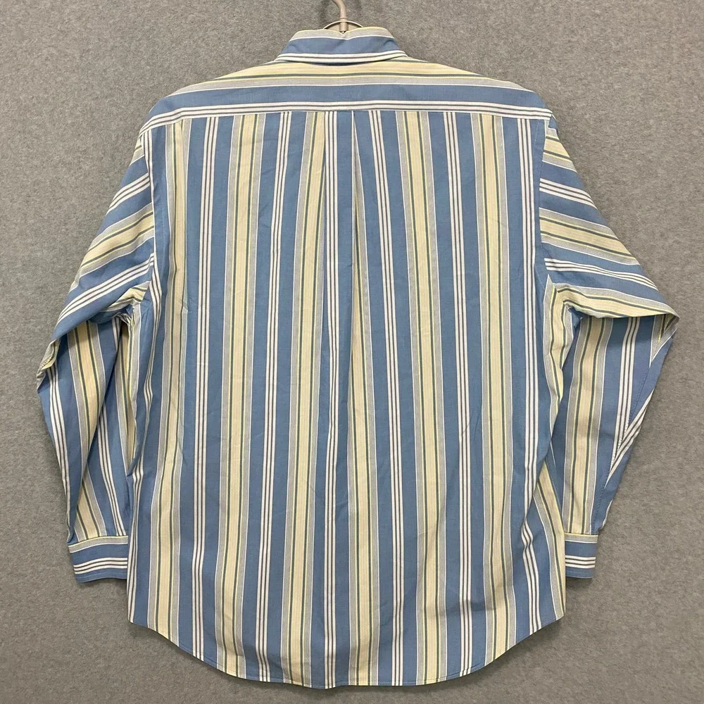 RALPH LAUREN‎ Men's Large Multicolor Striped 100% Cotton Long Sleeve Button Down